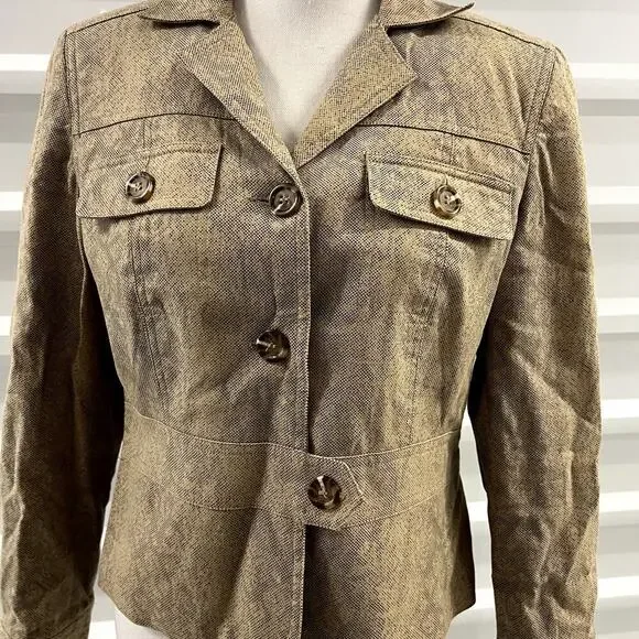 Worthington Snake Skin Print Blazer Size 12P (S) - Picture 4 of 7